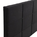 King Size Upholstered Bed with Linen Fabric Headboard