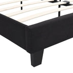 King Size Upholstered Bed with Linen Fabric Headboard