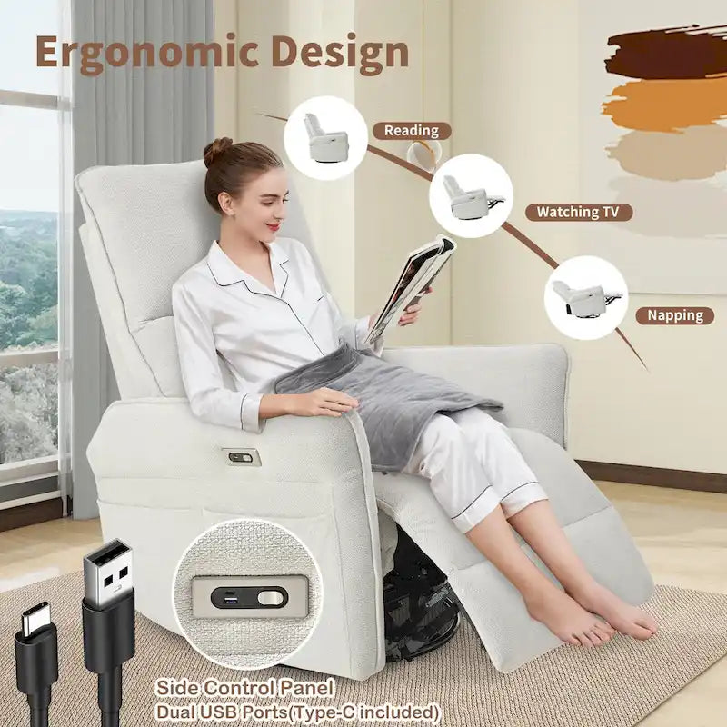 270 Swivel Rocker Power Recliner with USB Ports