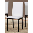 5-Piece Dining Table Set with Rectangular Faux Marble Top and 4 Faux Leather Upholstered Chairs