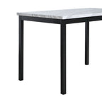 5-Piece Dining Table Set with Rectangular Faux Marble Top and 4 Faux Leather Upholstered Chairs
