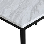 5-Piece Dining Table Set with Rectangular Faux Marble Top and 4 Faux Leather Upholstered Chairs