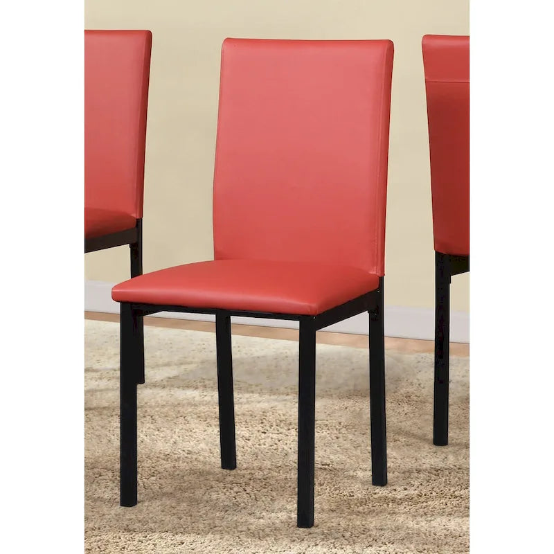 5-Piece Dining Table Set with Rectangular Faux Marble Top and 4 Faux Leather Upholstered Chairs