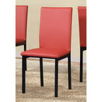 5-Piece Dining Table Set with Rectangular Faux Marble Top and 4 Faux Leather Upholstered Chairs
