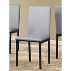 5-Piece Dining Table Set with Rectangular Faux Marble Top and 4 Faux Leather Upholstered Chairs
