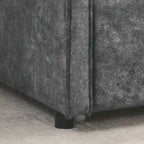 Twin Size Linen Upholstered Daybed Frame with Trundle & Tufted Backrest