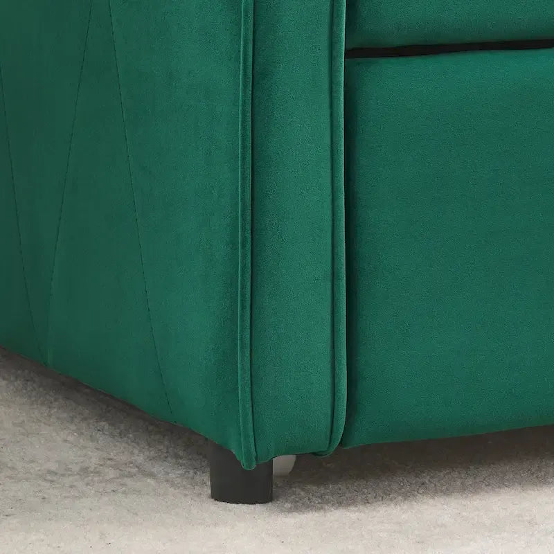 Twin Size Linen Upholstered Daybed Frame with Trundle & Tufted Backrest