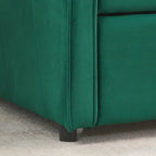 Twin Size Linen Upholstered Daybed Frame with Trundle & Tufted Backrest