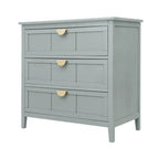 American Style 3-Drawer Vertical Chest Cabinet with Golden Handle for bedroom, living room