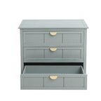American Style 3-Drawer Vertical Chest Cabinet with Golden Handle for bedroom, living room