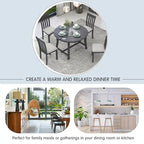 5-Piece Wooden Dining Table Set with Round Extendable Table & 4 Chairs