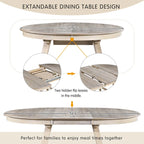 5-Piece Wooden Dining Table Set with Round Extendable Table & 4 Chairs