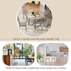 5-Piece Wooden Dining Table Set with Round Extendable Table & 4 Chairs
