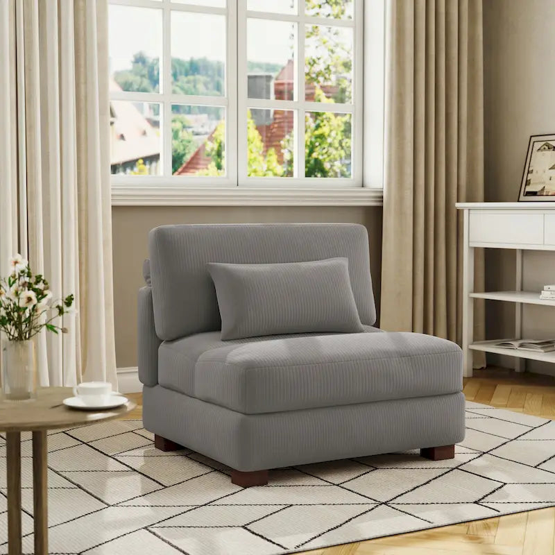 Modern Upholstered Armless Chair Accent Chair
