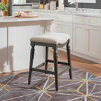 Greige Saddle Seat Counter Stool - Backless - 400lb Capacity