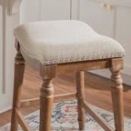 Greige Saddle Seat Counter Stool - Backless - 400lb Capacity