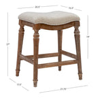 Greige Saddle Seat Counter Stool - Backless - 400lb Capacity