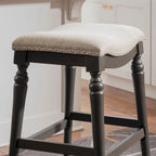Greige Saddle Seat Counter Stool - Backless - 400lb Capacity