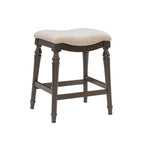 Greige Saddle Seat Counter Stool - Backless - 400lb Capacity