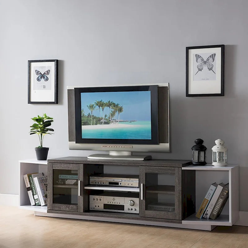 Rasa Contemporary 72-inch Multifunctional Storage TV Console by