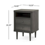 Nystrom Mid Century Modern 2 Drawer Nightstand by