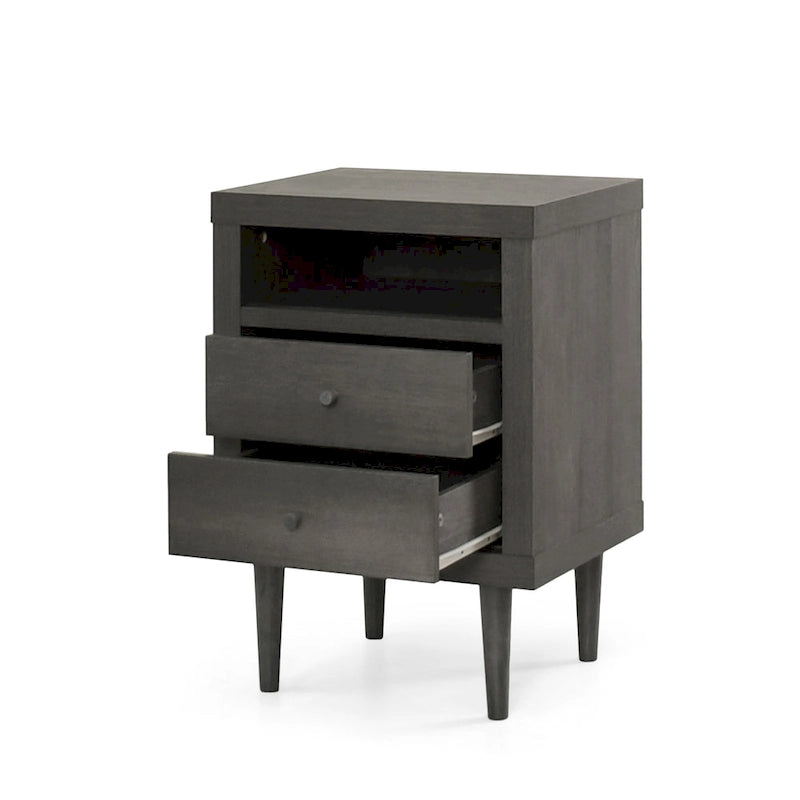 Nystrom Mid Century Modern 2 Drawer Nightstand by