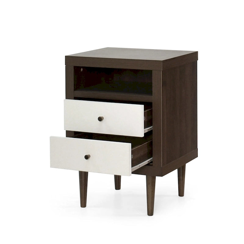 Nystrom Mid Century Modern 2 Drawer Nightstand by