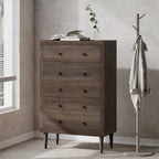 Nystrom Mid Century Modern 5 Drawer Dresser by