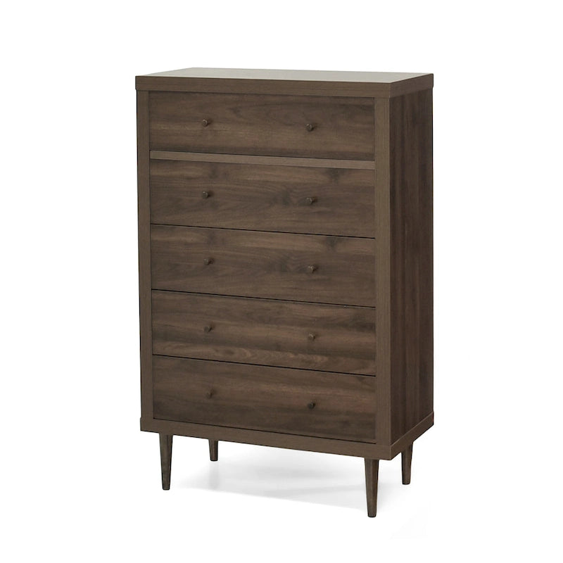 Nystrom Mid Century Modern 5 Drawer Dresser by
