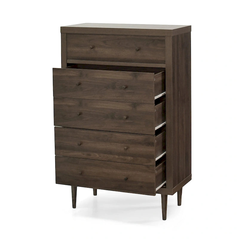 Nystrom Mid Century Modern 5 Drawer Dresser by