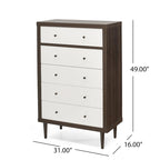 Nystrom Mid Century Modern 5 Drawer Dresser by