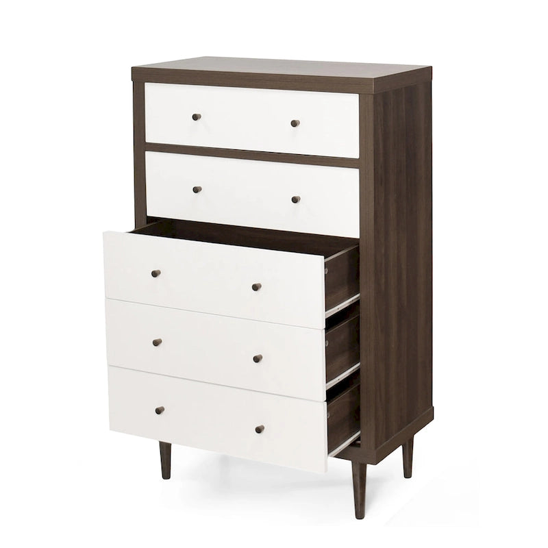 Nystrom Mid Century Modern 5 Drawer Dresser by