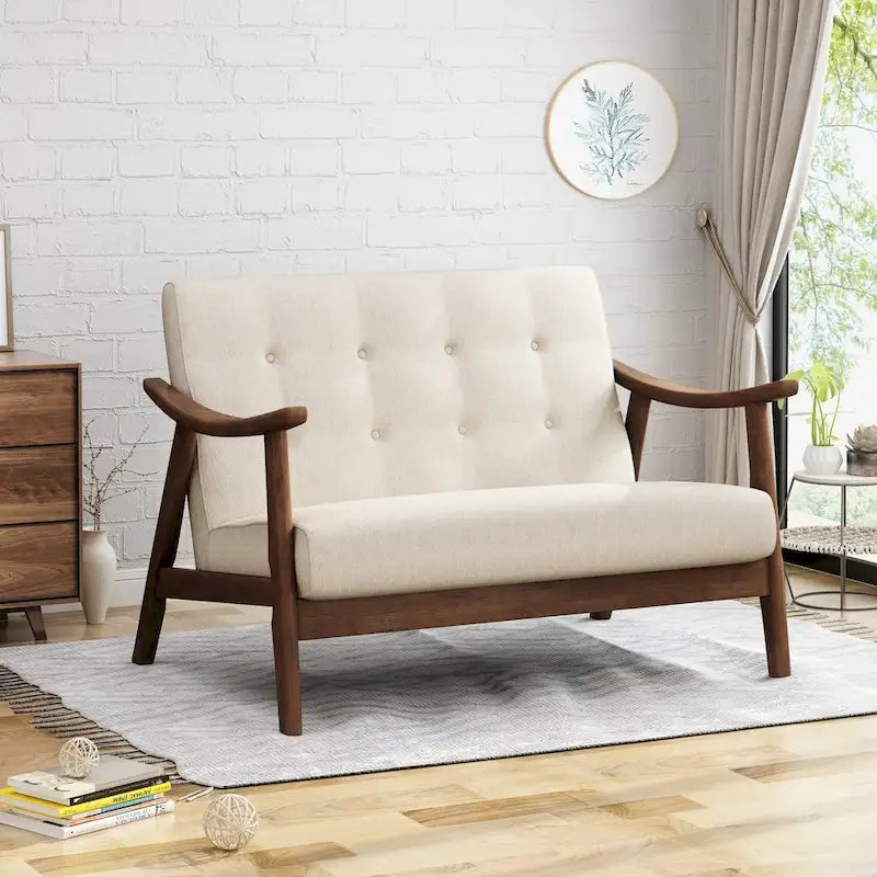 Hetel Mid-Century Modern Settee by
