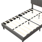 Full size Upholstered Platform Bed with Storage Headboard and USB Port