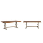 Ronda Two-Tone Rectangular Solid Wood Top Dining Table