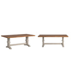Ronda Two-Tone Rectangular Solid Wood Top Dining Table