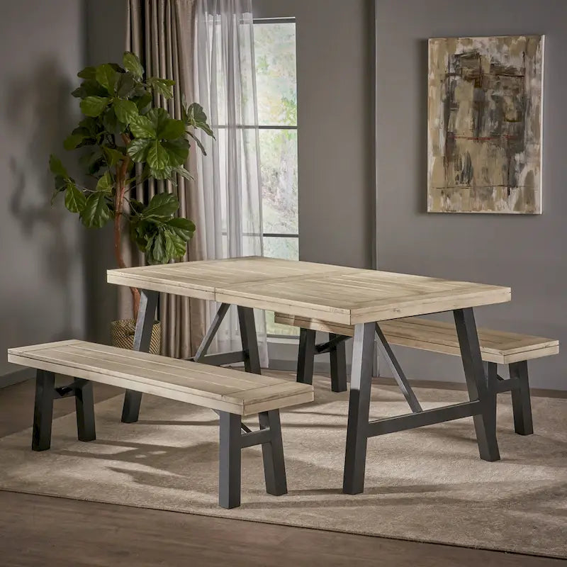 Cottage 3-piece Acacia Wood Picnic Dining Set by 