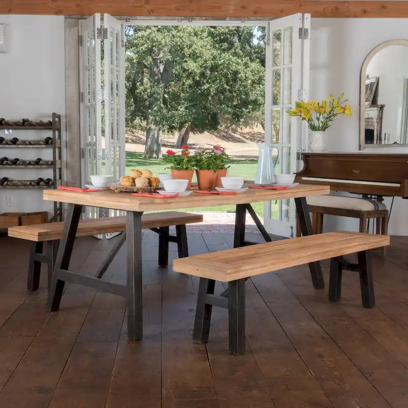 Cottage 3-piece Acacia Wood Picnic Dining Set by