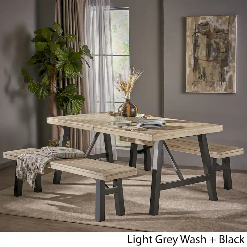Cottage 3-piece Acacia Wood Picnic Dining Set by