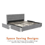CosmoLiving Serena Upholstered Bed with Drawers
