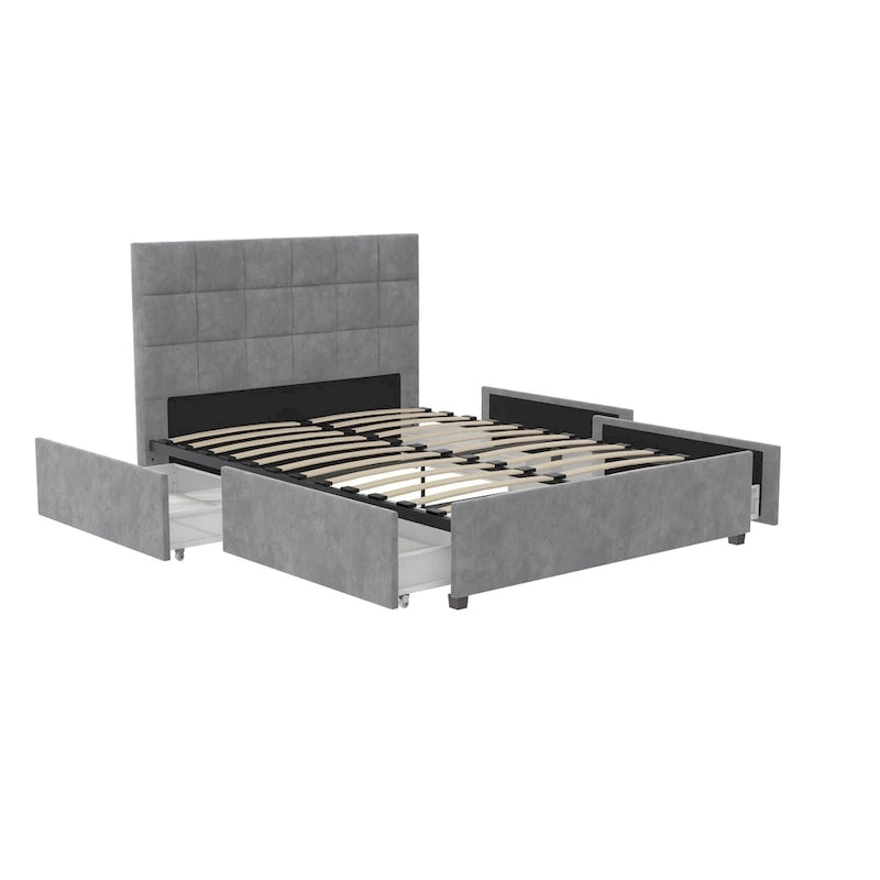 CosmoLiving Serena Upholstered Bed with Drawers