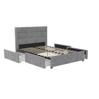 CosmoLiving Serena Upholstered Bed with Drawers