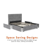 CosmoLiving Serena Upholstered Bed with Drawers