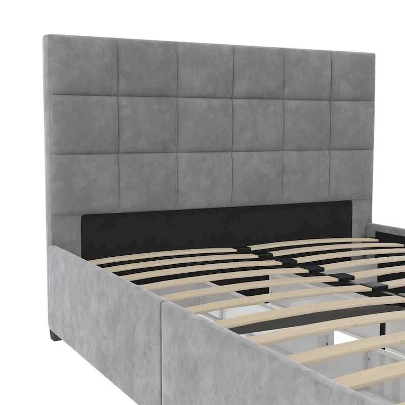 CosmoLiving Serena Upholstered Bed with Drawers