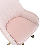Cute Chair Office Chair with Side Arms and Gold Metal Base Adjustable Height