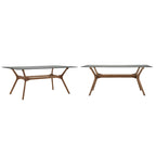 Sylvestria Mid-Century Walnut Finish Rectangular Dining Table