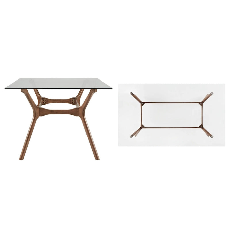 Sylvestria Mid-Century Walnut Finish Rectangular Dining Table