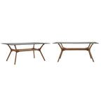 Sylvestria Mid-Century Walnut Finish Rectangular Dining Table