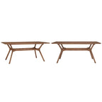 Sylvestria Mid-Century Walnut Finish Rectangular Dining Table