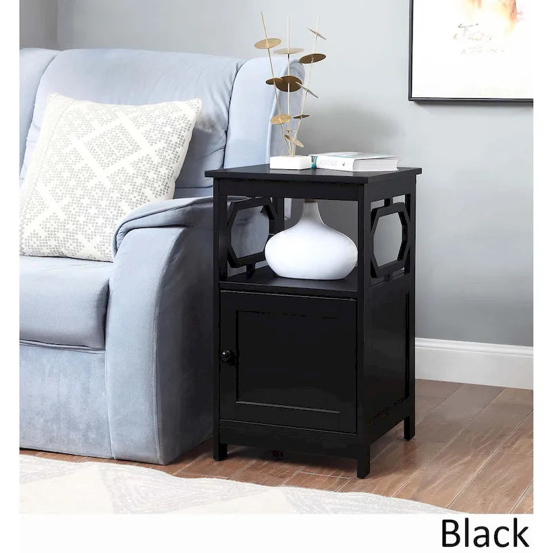 Convenience Concepts Omega End Table with Storage Cabinet and Shelf